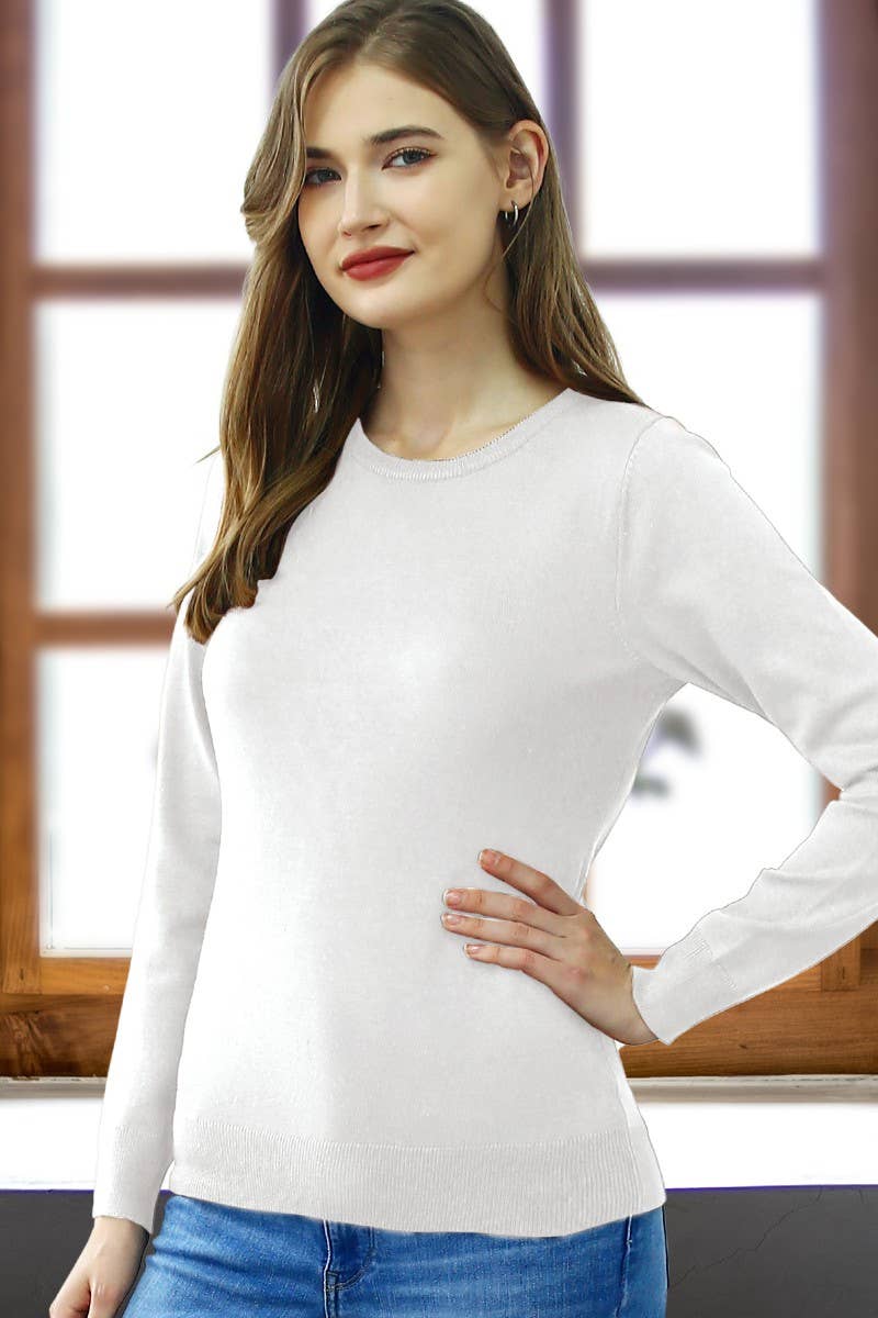 NINEXIS - AWOSWL0199_LONG SLEEVE CREW NECK PULLOVER SWEATER