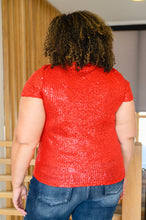 Glimmering Night Sequin Top in Red
