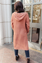 Hooded Cardigan In Red Sand