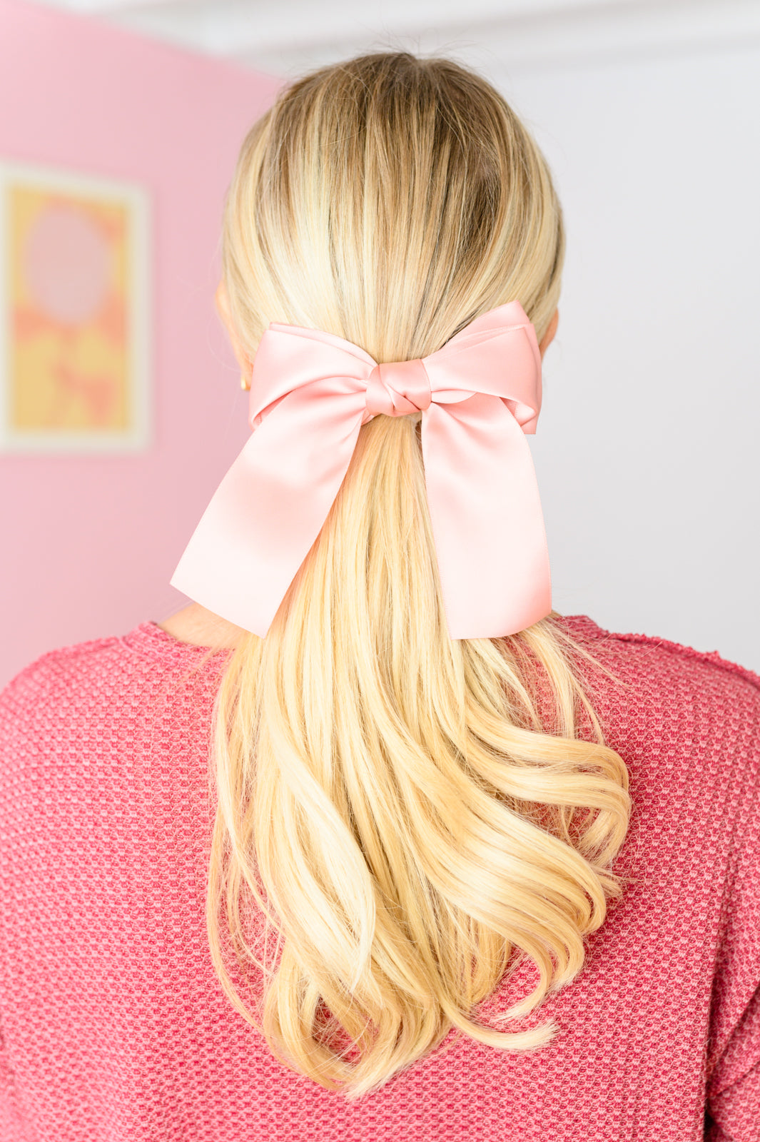 Love Story Satin Bow in Blush
