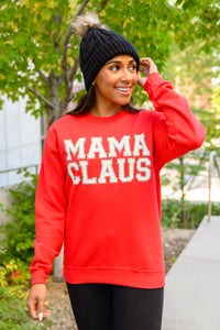 Mama Claus Graphic Sweatshirt in Red