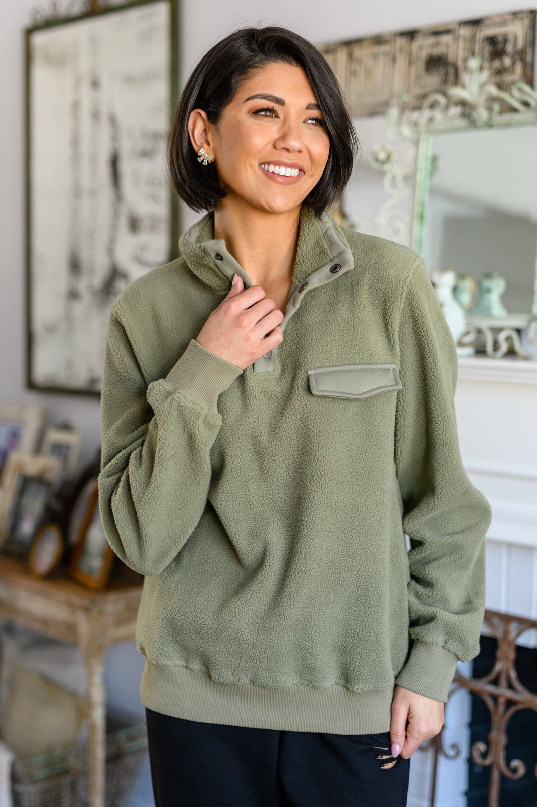 Northern Coast Pullover in Olive