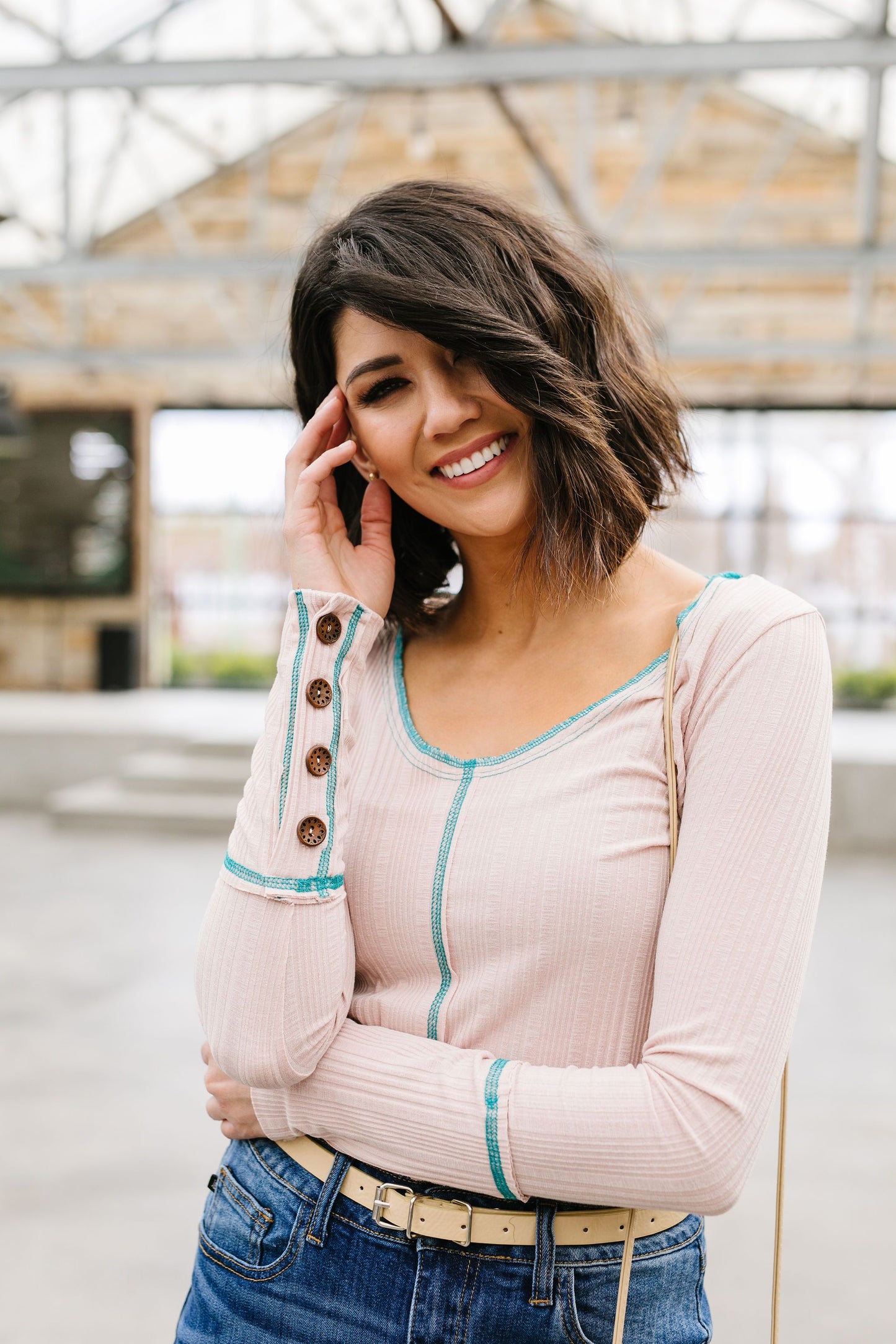 On The Edge Of Spring Top In Blush