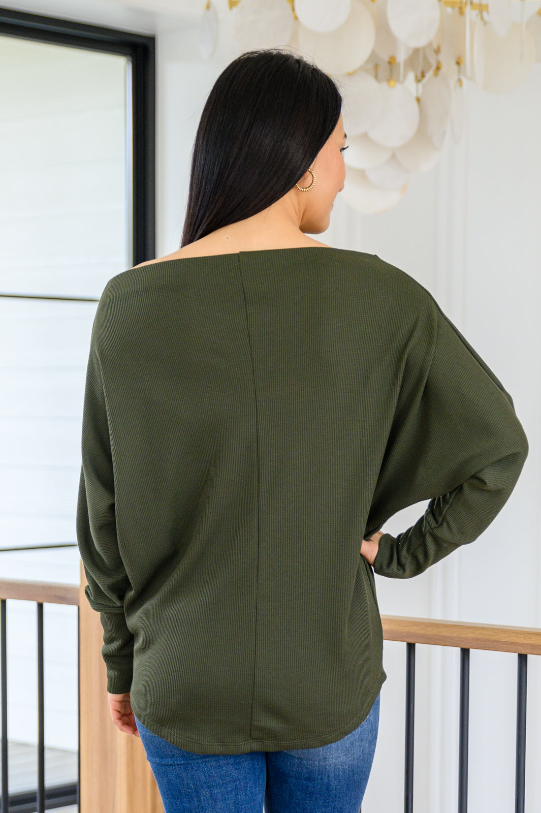 Spare Time Dolman Sleeve Solid Knit Top
