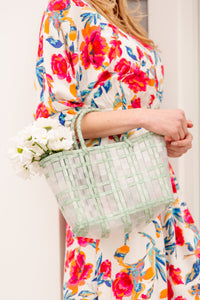 Sunny Days Woven Tote in Mint