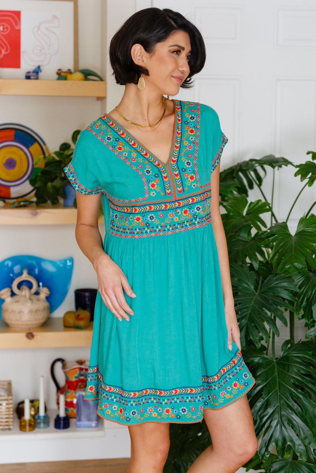 Sunrise In Morocco Embroidered Dress