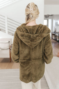 Where's My Coffee Cardigan in Olive