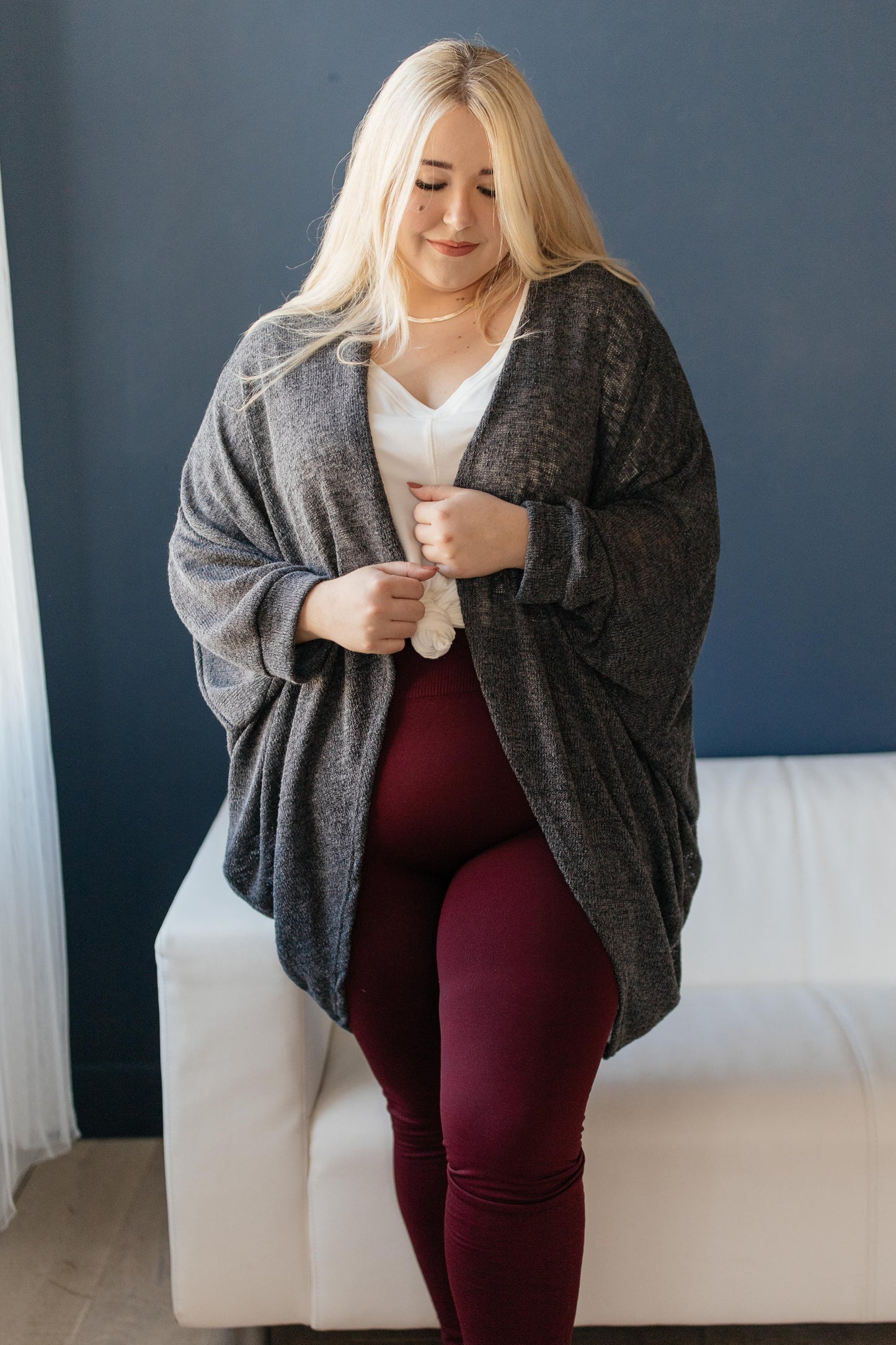 Slouchy Vibe Cardigan in Charcoal